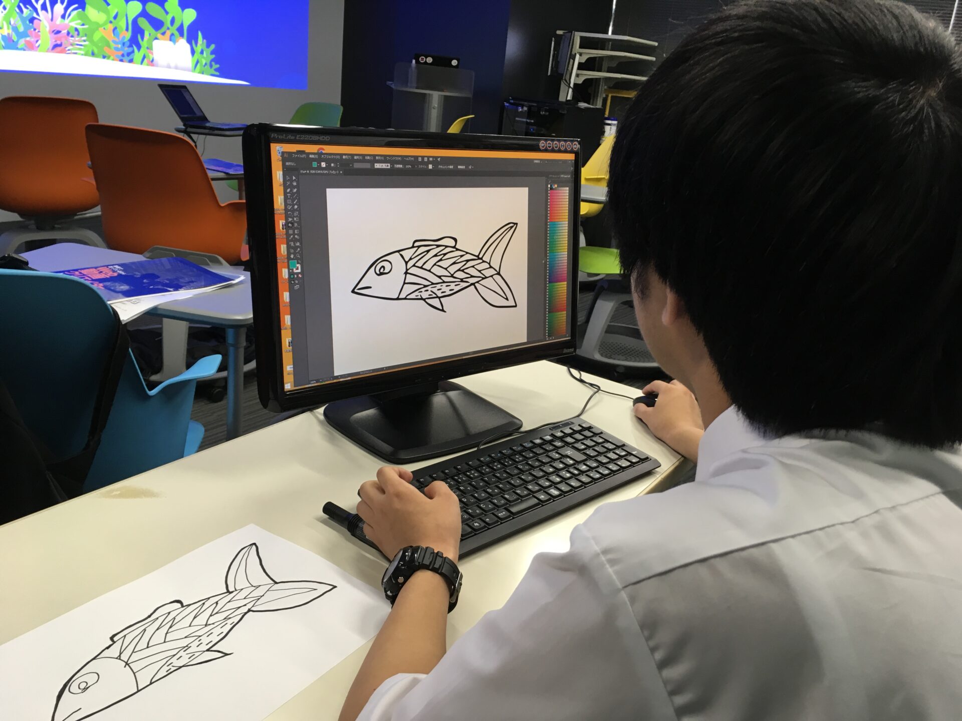 【Web動画】デジタルアクアリウムをつくろう！あなたが描いたお魚が水草で泳ぐ！