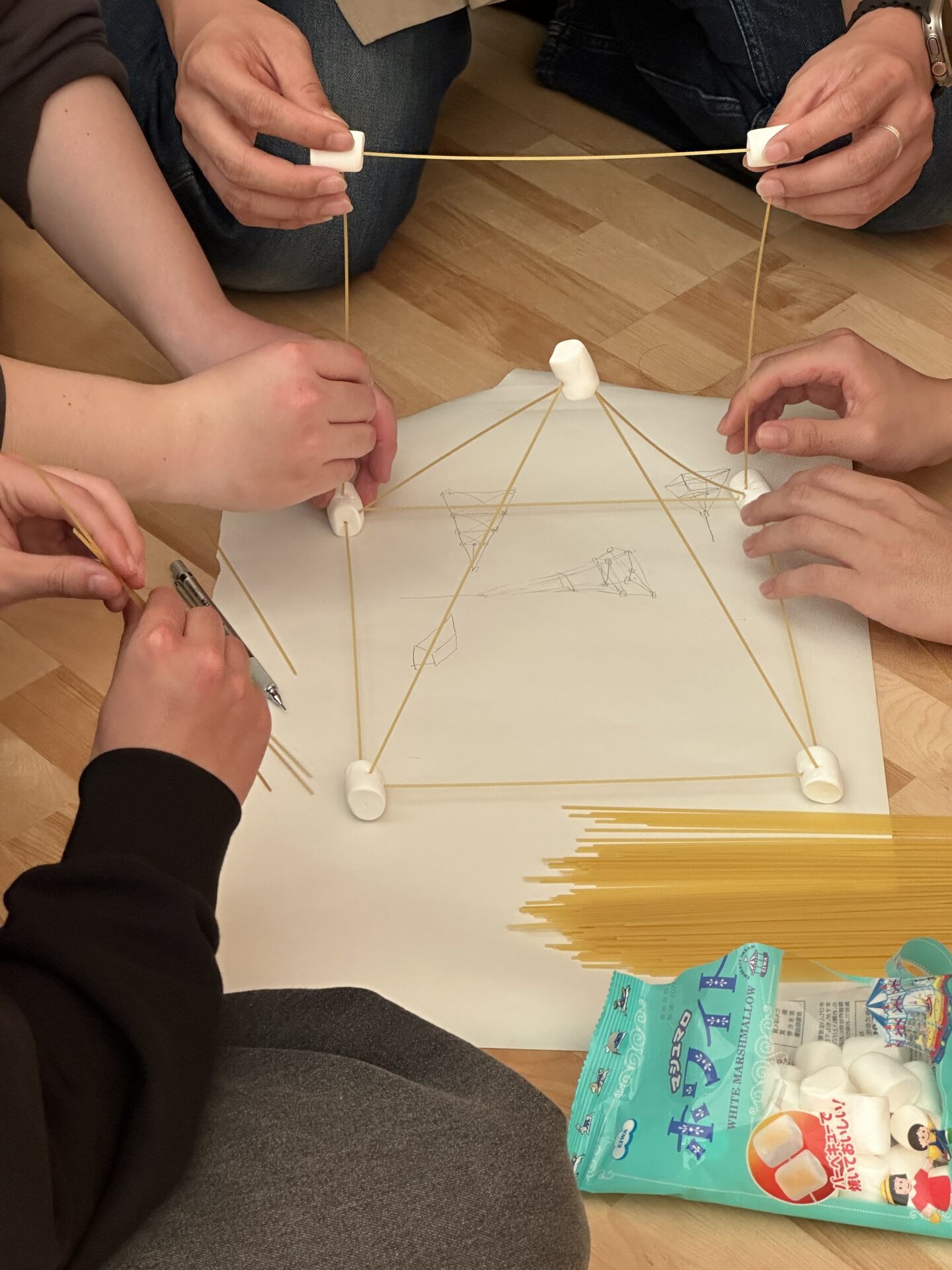 建物が倒れないメカニズムを考えて実験するよ